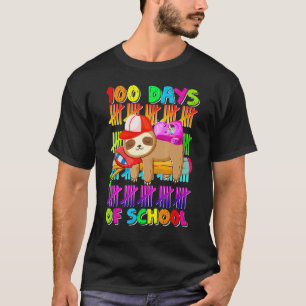 100 Dagen School Schattige Luiaard Gelukkige 100e T-shirt
