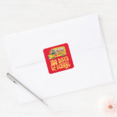 100 dagen school- Schoolbus Vierkante Sticker (Envelop)