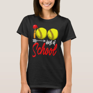 100 Dagen School Softbal Leraar Kinderen 100ste Da T-shirt