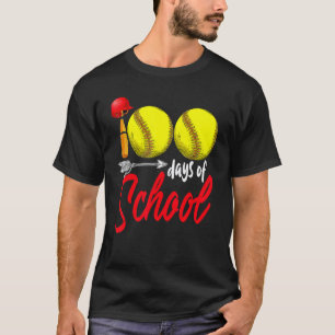 100 Dagen School Softbal Leraar Kinderen 100ste Da T-shirt