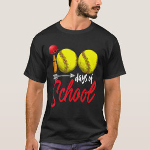 100 dagen school Softbal Leraar Kinderen 100ste da T-shirt