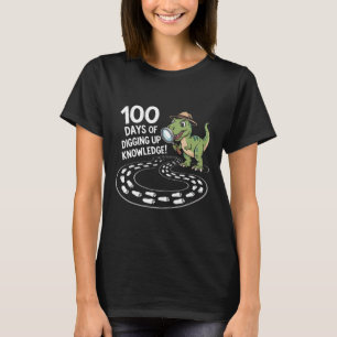 100 Dagen School Speelse Cartoon T-Rex Paleontoloo T-shirt