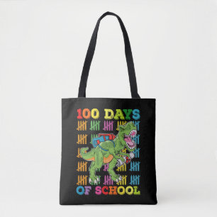 100 dagen school T Rex dinosaurus leraar student Tote Bag