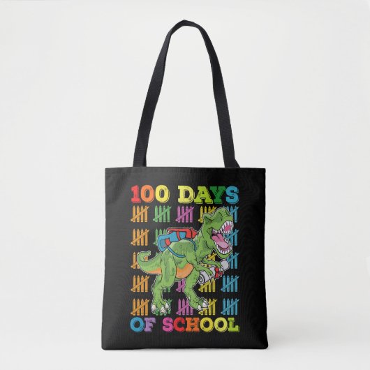 100 dagen school T Rex dinosaurus leraar student Tote Bag (Voorkant)