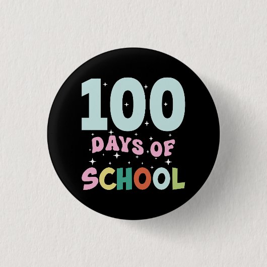 100 dagen school terug naar school ronde button 3,2 cm (Voorkant)