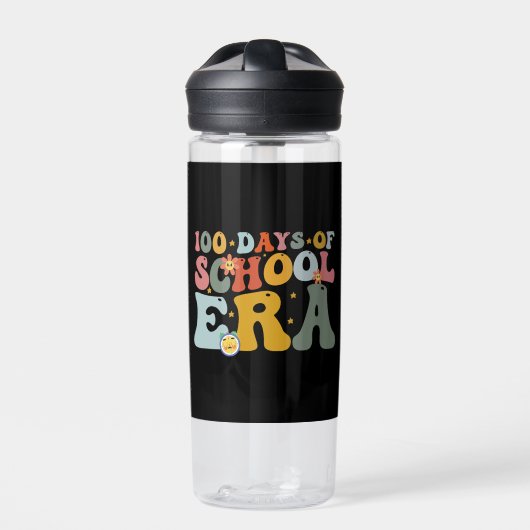 100 Dagen School Tijdperk Groovy Onderwijzer Kinde Waterfles (Voorkant)