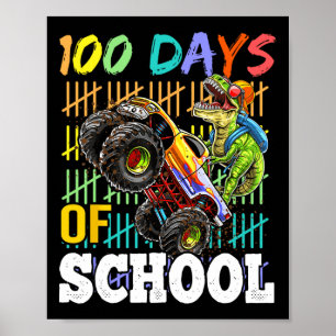 100 dagen school Trex 100 dagen slimmer 100ste dag Poster