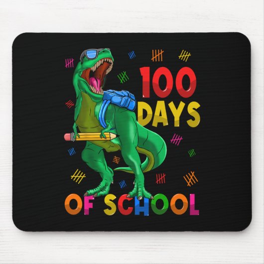 100 dagen school Trex 100ste dag school 100 da Muismat (Voorkant)