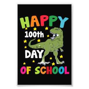 100 dagen school Trex 100ste dag van school Foto Afdruk
