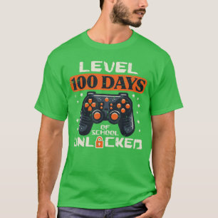 100 dagen school videogame 100ste dag gamen jongen t-shirt