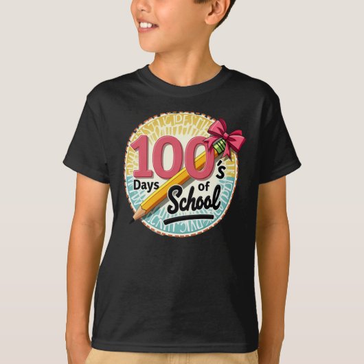 100 dagen school | Vier leren en groei T-shirt (Voorkant)