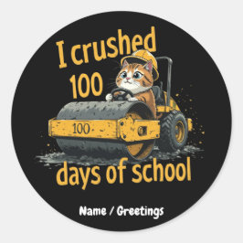 100 dagen school vieren 100ste dag ronde sticker