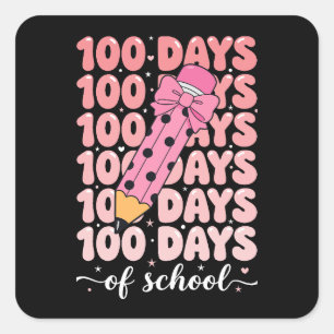 100 dagen school viering vierkante sticker