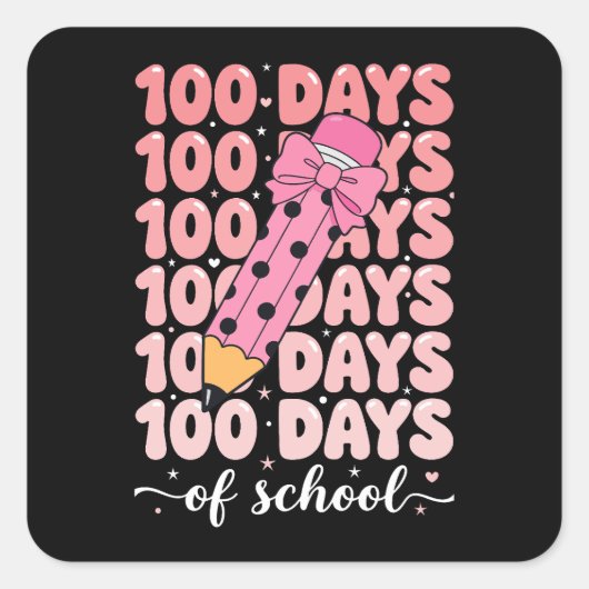 100 dagen school viering vierkante sticker (Voorkant)
