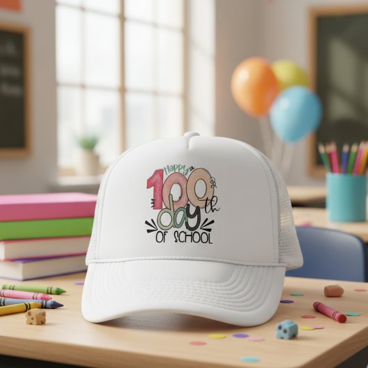 100 dagen school vieringshoed trucker pet