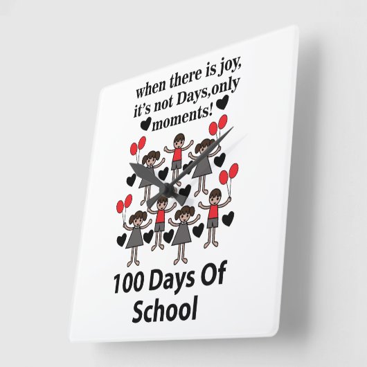 100 dagen school vierkante klok (Hoek)