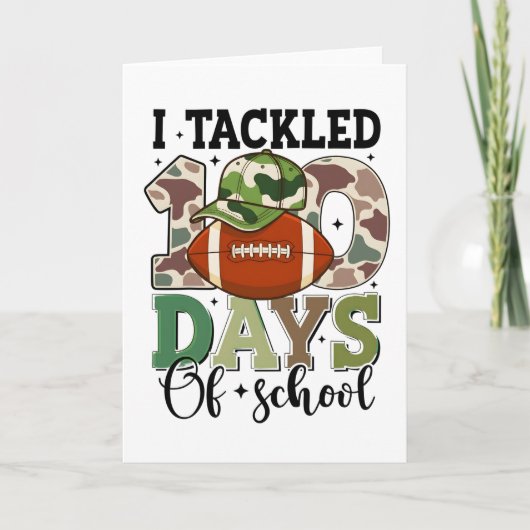 100 dagen school voetbal camouflage kaart (Voorkant)