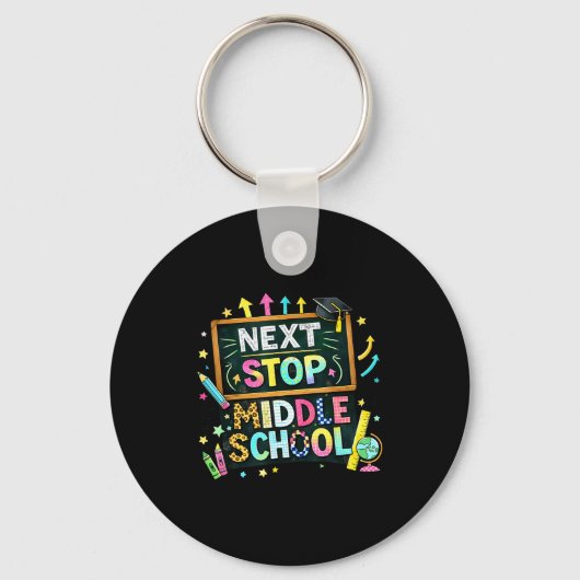 100 dagen school volgende stop middelbare school j sleutelhanger (Voorkant)