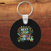 100 dagen school volgende stop middelbare school j sleutelhanger (Voorkant)