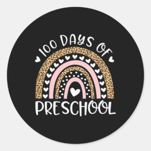 100 dagen school voor de voorschoolse regenboog L Ronde Sticker
