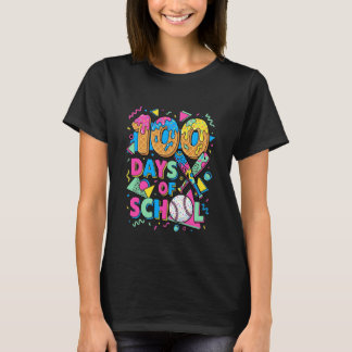 100 dagen school voor docent 80s 90s retro stijl t-shirt
