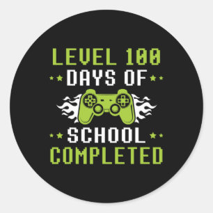 100 dagen school voor jongens Kind gamer gaming 10 Ronde Sticker