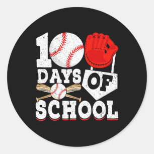 100 dagen school voor jongens Kinder honkbal 100e  Ronde Sticker