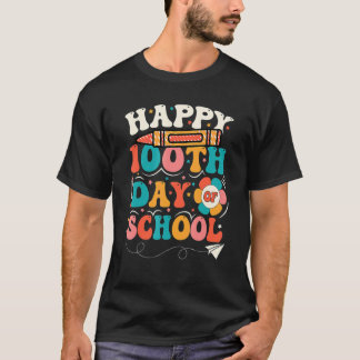 100 Dagen School Voor Juffen En Meesters Gelukkige T-shirt