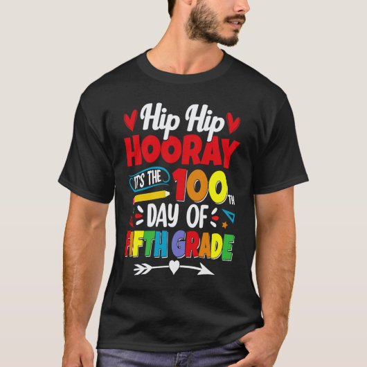 100 dagen school voor kinderen jongens vijfde leer t-shirt (Voorkant)
