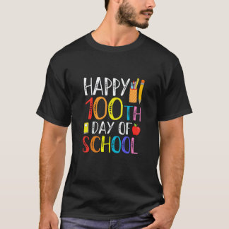 100 dagen school voor leraar Gelukkige 100e dag ki T-shirt