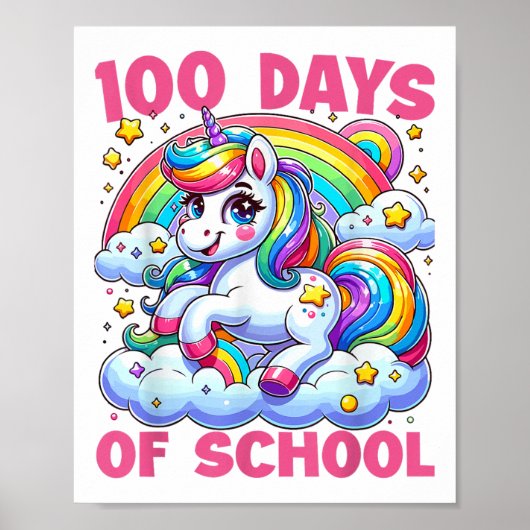 100 dagen school voor meisje Kinder lerares 100e Poster (Voorkant)