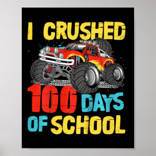 100 dagen school voor peuter-jongens Kinder monste Poster
