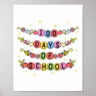 100 dagen schoolarmband 100e dag meisjes Kinder Poster