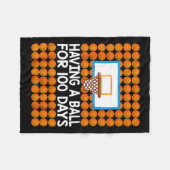 100 dagen schoolbal 100e dag balls cadeau fleece deken (Voorkant (Horizontaal))