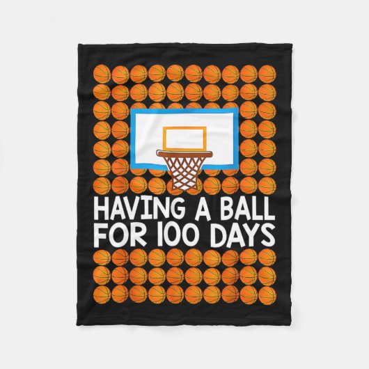 100 dagen schoolbal 100e dag balls cadeau fleece deken (Voorkant)