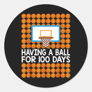 100 dagen schoolbal 100e dag balls cadeau ronde sticker