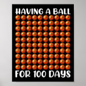 100 dagen schoolbasketbal 100e dag 100 dagen poster (Voorkant)
