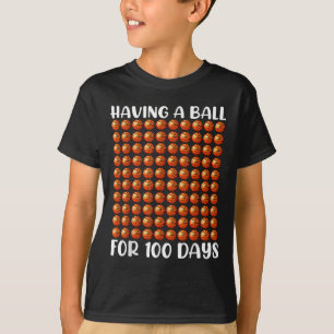 100 dagen schoolbasketbal 100e dag 100 dagen t-shirt