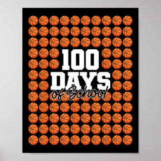 100 dagen schoolbasketbal 100e dag schoolthee poster