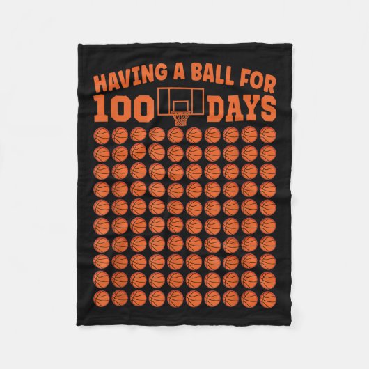 100 dagen schoolbasketbal 100e dag voor jongens fleece deken (Voorkant)