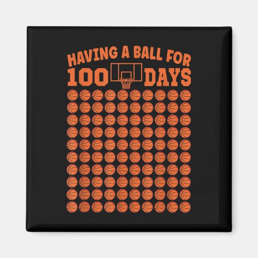 100 dagen schoolbasketbal 100e dag voor jongens magneet (Voorkant)