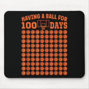 100 dagen schoolbasketbal 100e dag voor jongens muismat