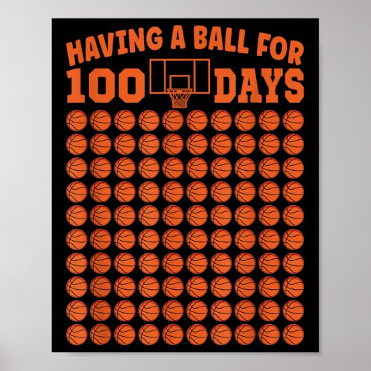100 dagen schoolbasketbal 100e dag voor jongens poster (Voorkant)