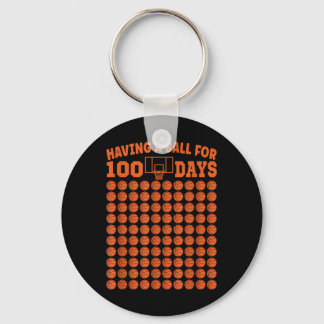 100 dagen schoolbasketbal 100e dag voor jongens sleutelhanger