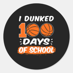 100 dagen schoolbasketbal ronde sticker