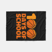100 dagen schoolBasketball 100e schooldag Fleece Deken (Voorkant (Horizontaal))