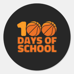 100 dagen schoolBasketball 100e schooldag Ronde Sticker