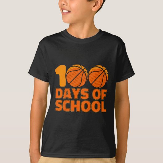 100 dagen schoolBasketball 100e schooldag T-shirt (Voorkant)