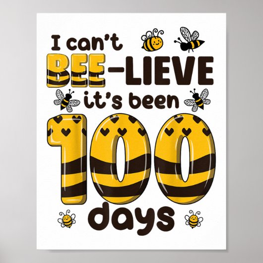 100 dagen schoolbijen 100ste dag Kinder school Poster (Voorkant)