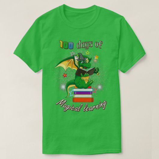 100 dagen schoolboek Draak de T-shirt (Design voorkant)